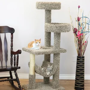 Cat Play Gym for Active Cats – Multi-Level Solid Wood Climbing Tree