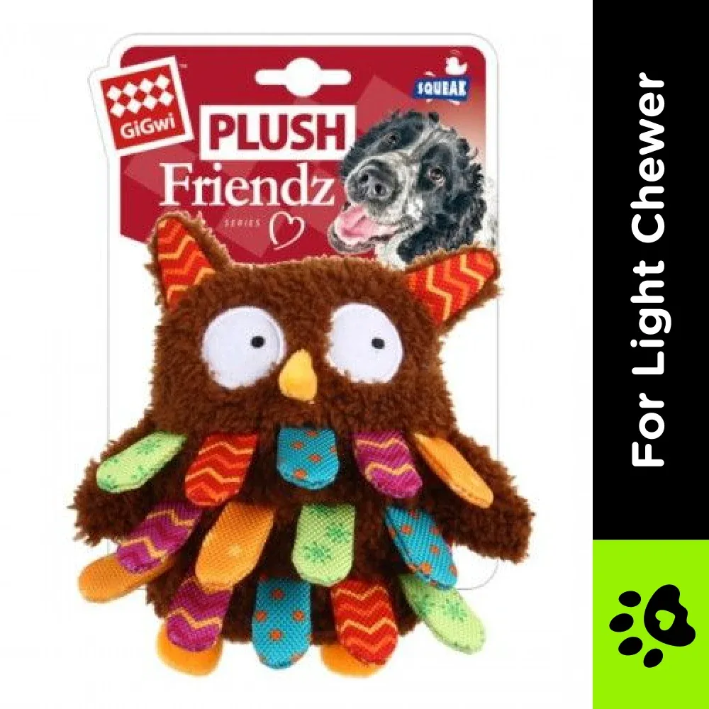 GiGwi Plush Friendz with Squeaker Owl Toy for Dogs - Image 2