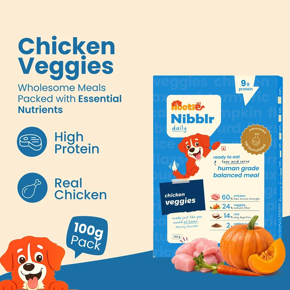Nootie Nibblr Fresh Wholesome Ready to Eat Meal Daily Chicken Veggie And Rice Dog Wet Food - Image 2