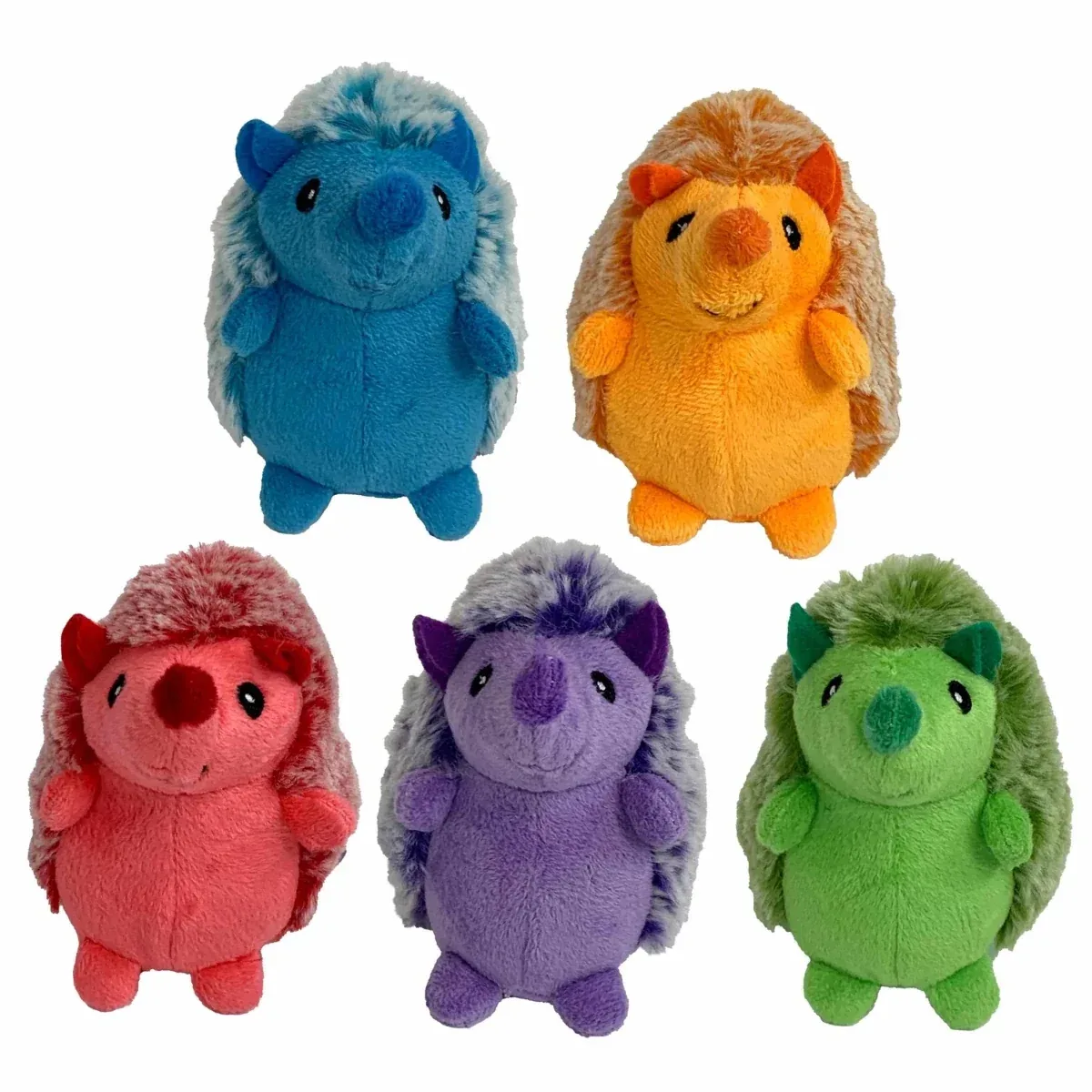Multipet Minipet Hedgehog Plush Dog Toy Assorted 4 in - Image 2