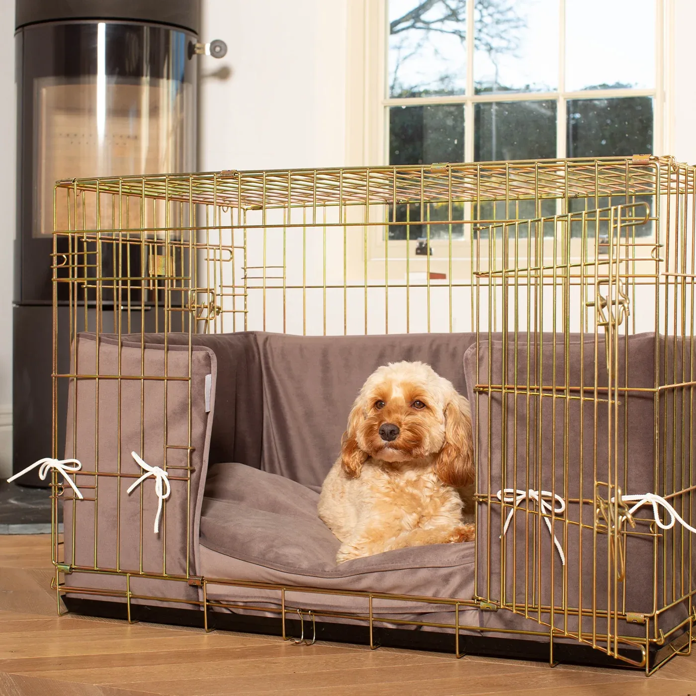 Dog Crate Bumper in Silt Velvet by Lords & Labradors - Image 2
