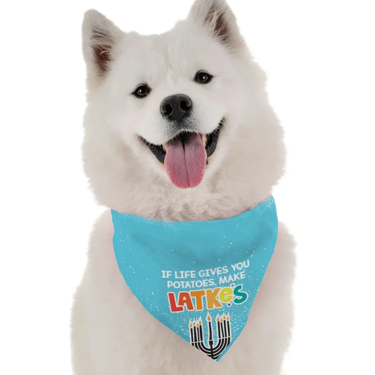 BanDoggie Make Latkes Hanukkah Dog Bandana - Soft Microfiber, Made in USA - Image 2