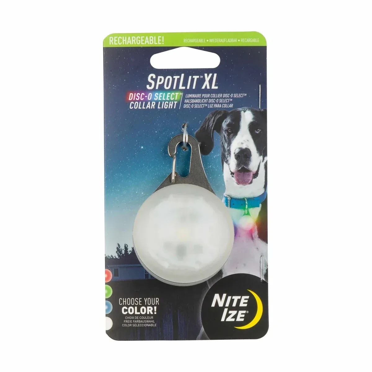 Nite Ize SpotLit X-Large Rechargeable Dog Collar Light - Disc-O Select
