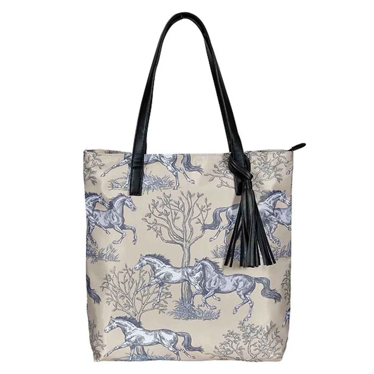 AWST Int'l "Lila" Toile Pattern with Tassel- Beige