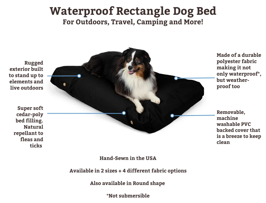 Waterproof Rectangle Dog Bed - Image 2