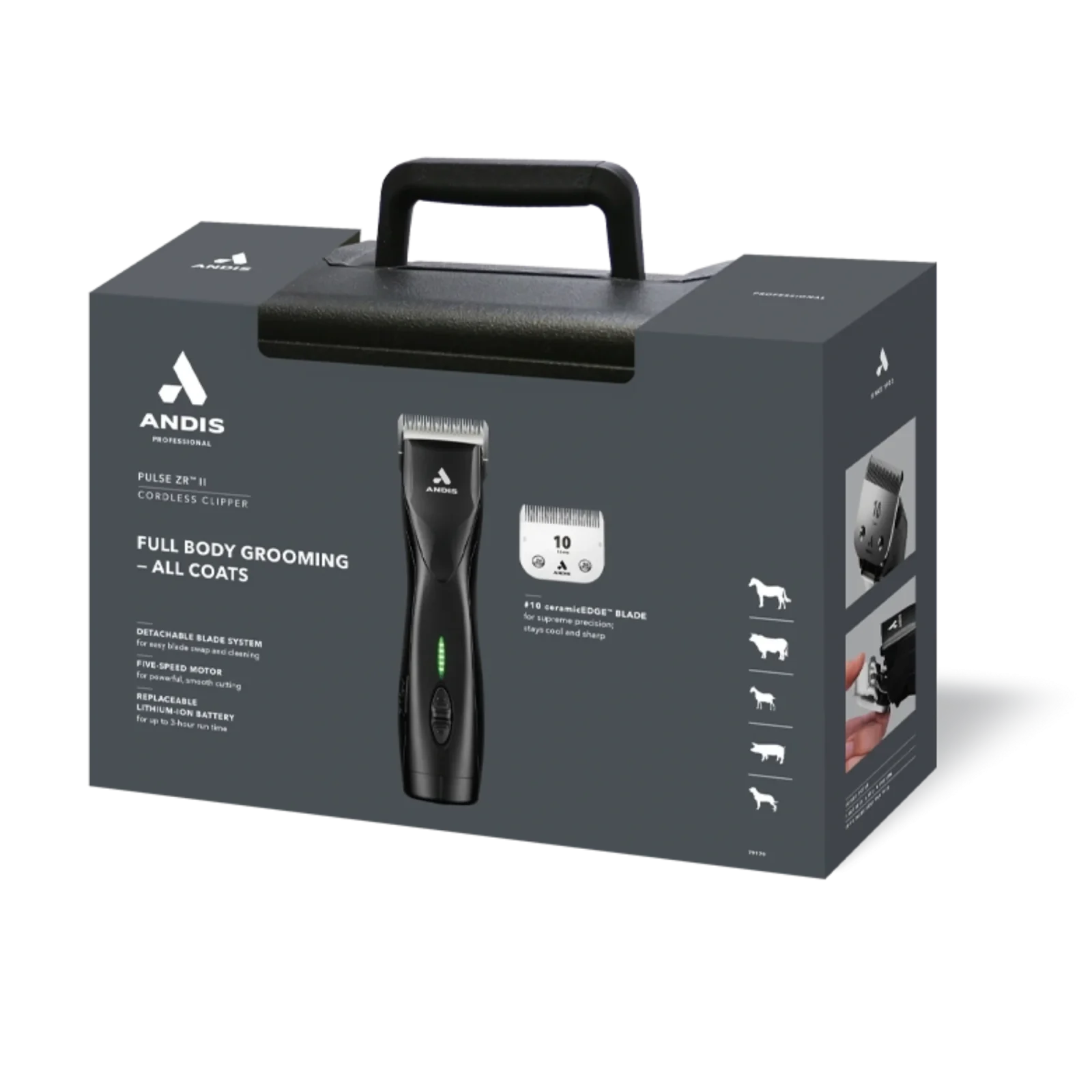 Pulse ZR II Detachable Blade Clipper with 10CeramicEdge blade by Andis