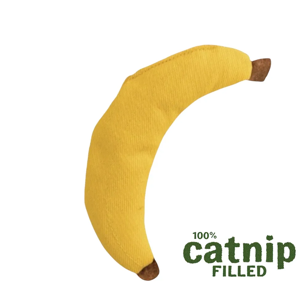 Talking Dog Club Bananas with 100% Catnip Toy for Cats (Yellow)