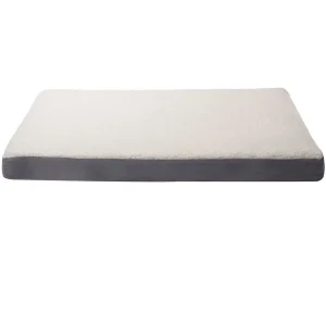 Furhaven Faux Sheepskin & Suede Deluxe Orthopedic Pet Bed - Gray (Large)