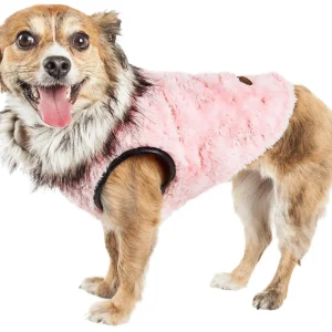 Pet Life ® Luxe 'Pinkachew' Charming Fashion Mink Fur Dog Coat
