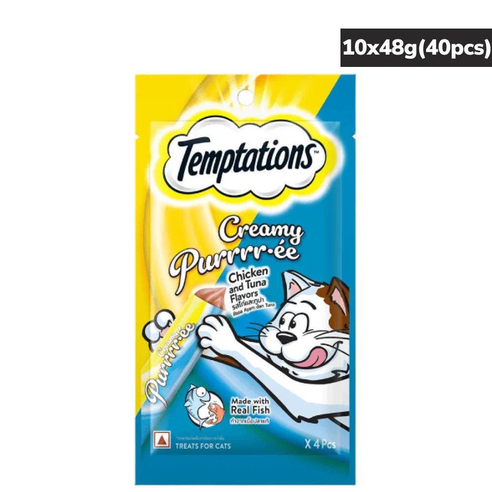 Temptations Creamy Chicken Tuna Treats, Purepet Lavender Scented Clumping Cats Litter Combo - Image 2