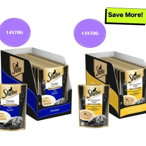 Sheba Chicken Loaf and Tuna Pumpkin & Carrot In Gravy Rich Premium Adult Fine Cat Wet Food Combo