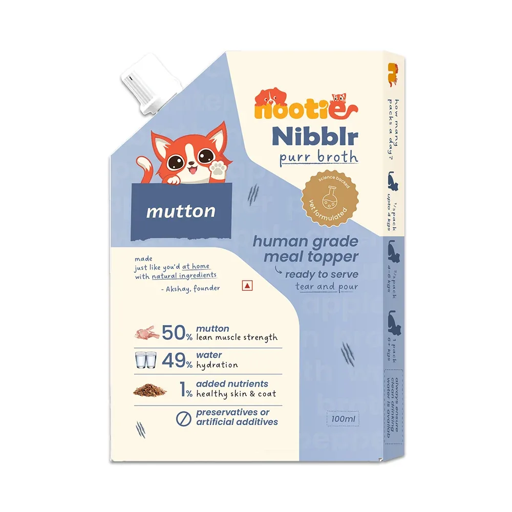Nootie Nibblr Mutton Bone Broth Hydrating Meal Topper Cat Wet Food