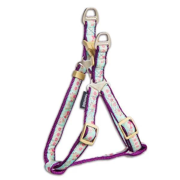 Touchdog Tough Stitched Durable Embroidered Leash and Harness - Blue
