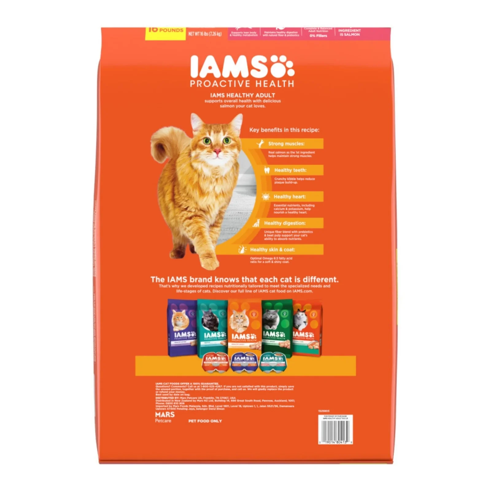 IAMS Proactive Health Adult Dry Cat Food Salmon, 16 lb - Image 2