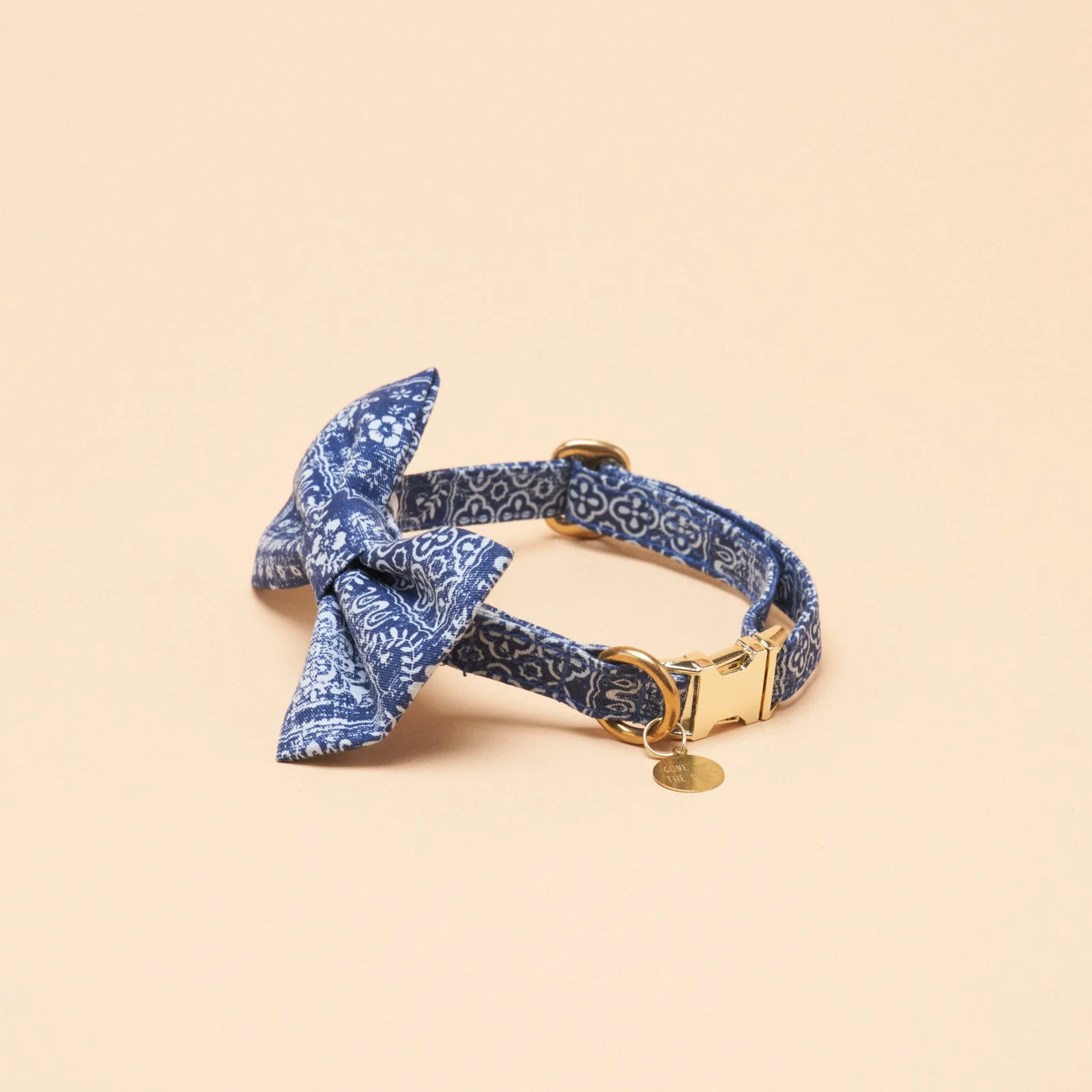 Bailey Bowtie Collar - Indigo Print - Image 2