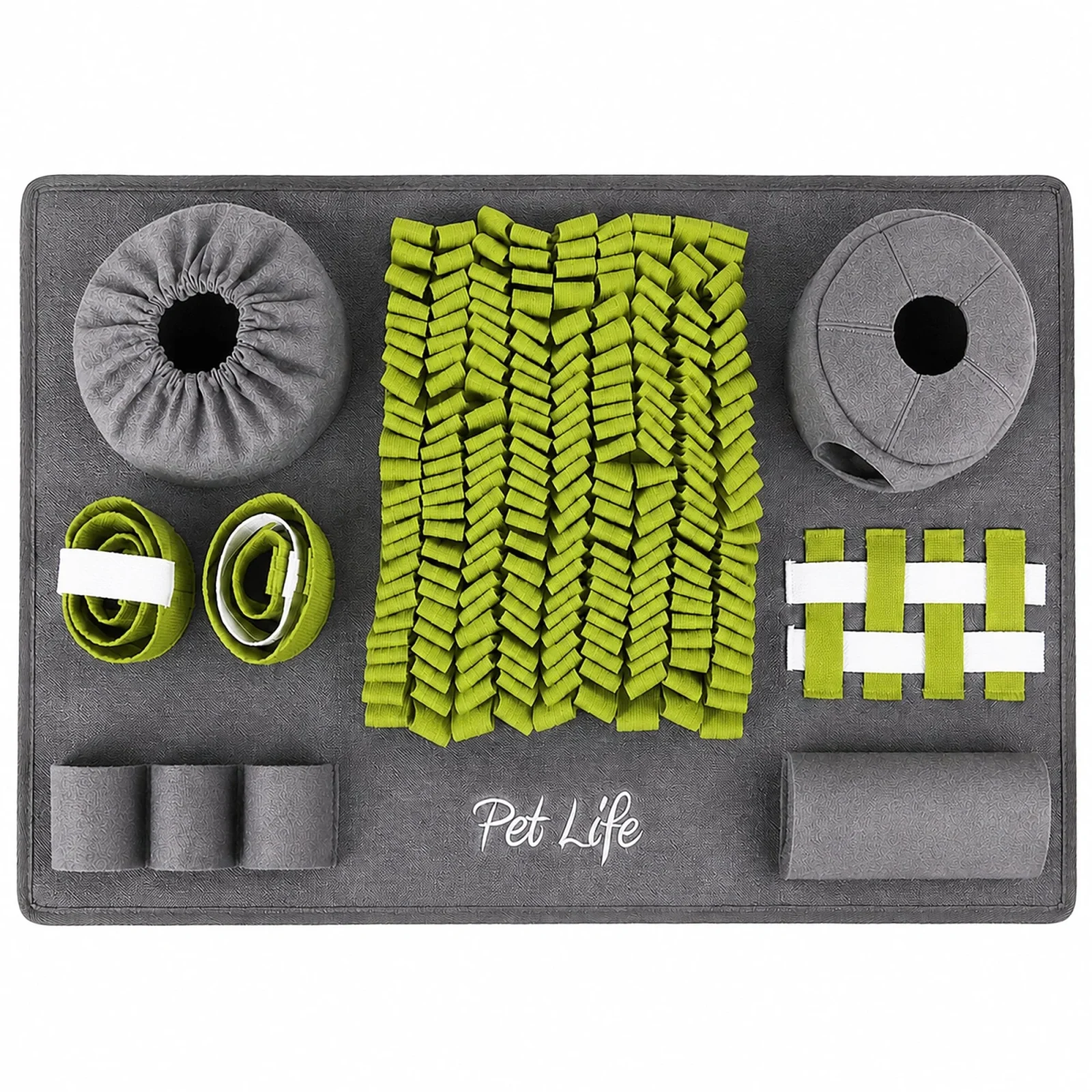 Pet Life ® “ForageScape” Interactive Treat Hiding Multi-Puzzle Pet Snuffle Mat
