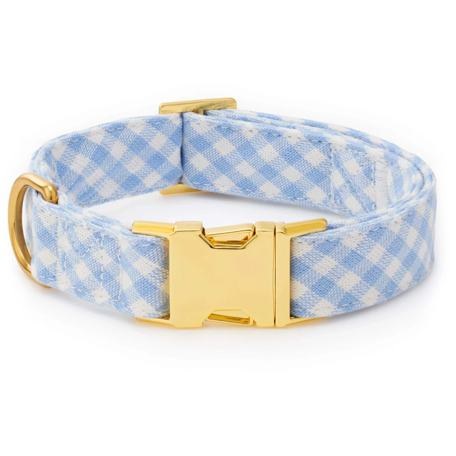 Sky Blue Gingham Dog Collar - Image 2