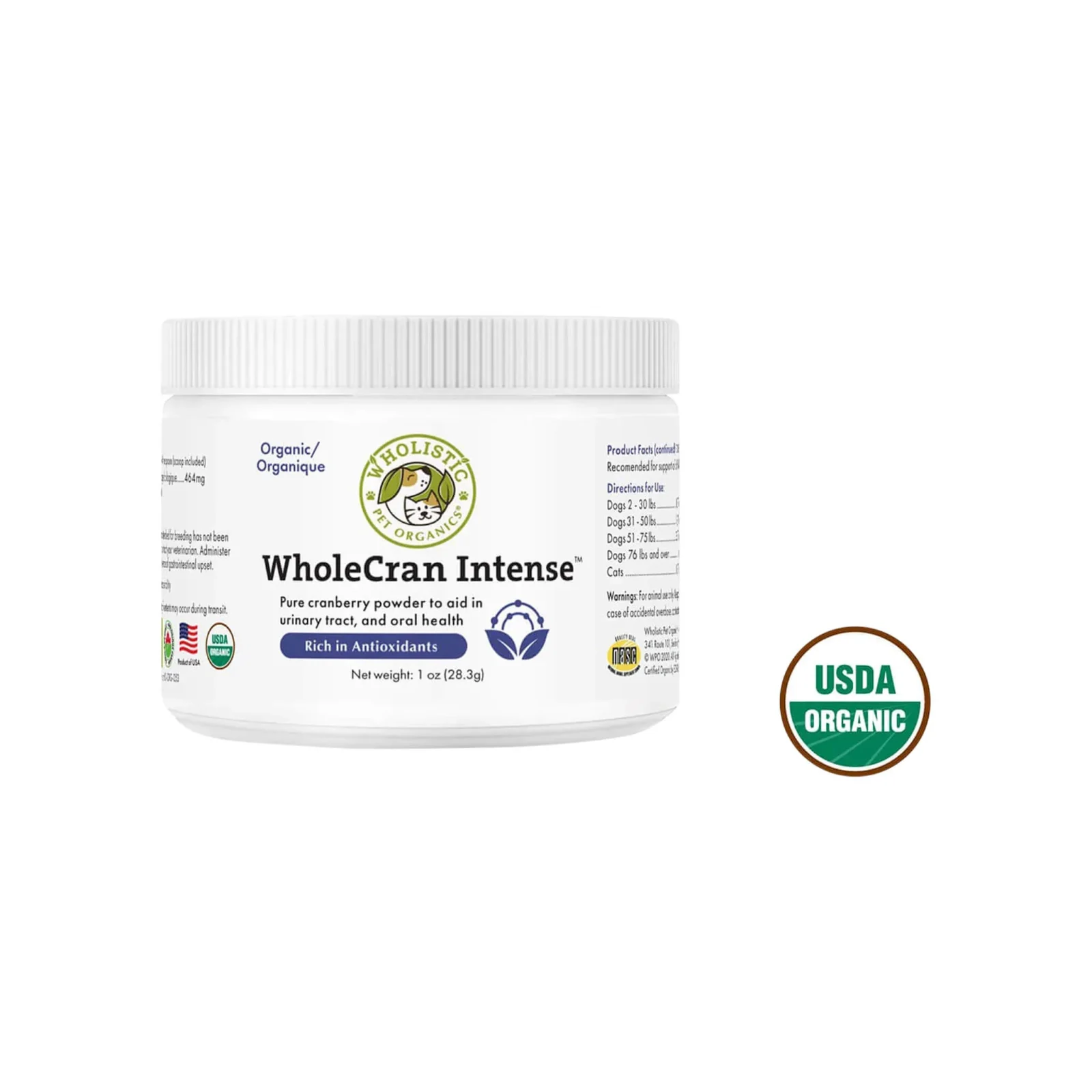 Wholistic Pet Organics WholeCran Intense Pure Cranberry Powder for Dogs & Cats