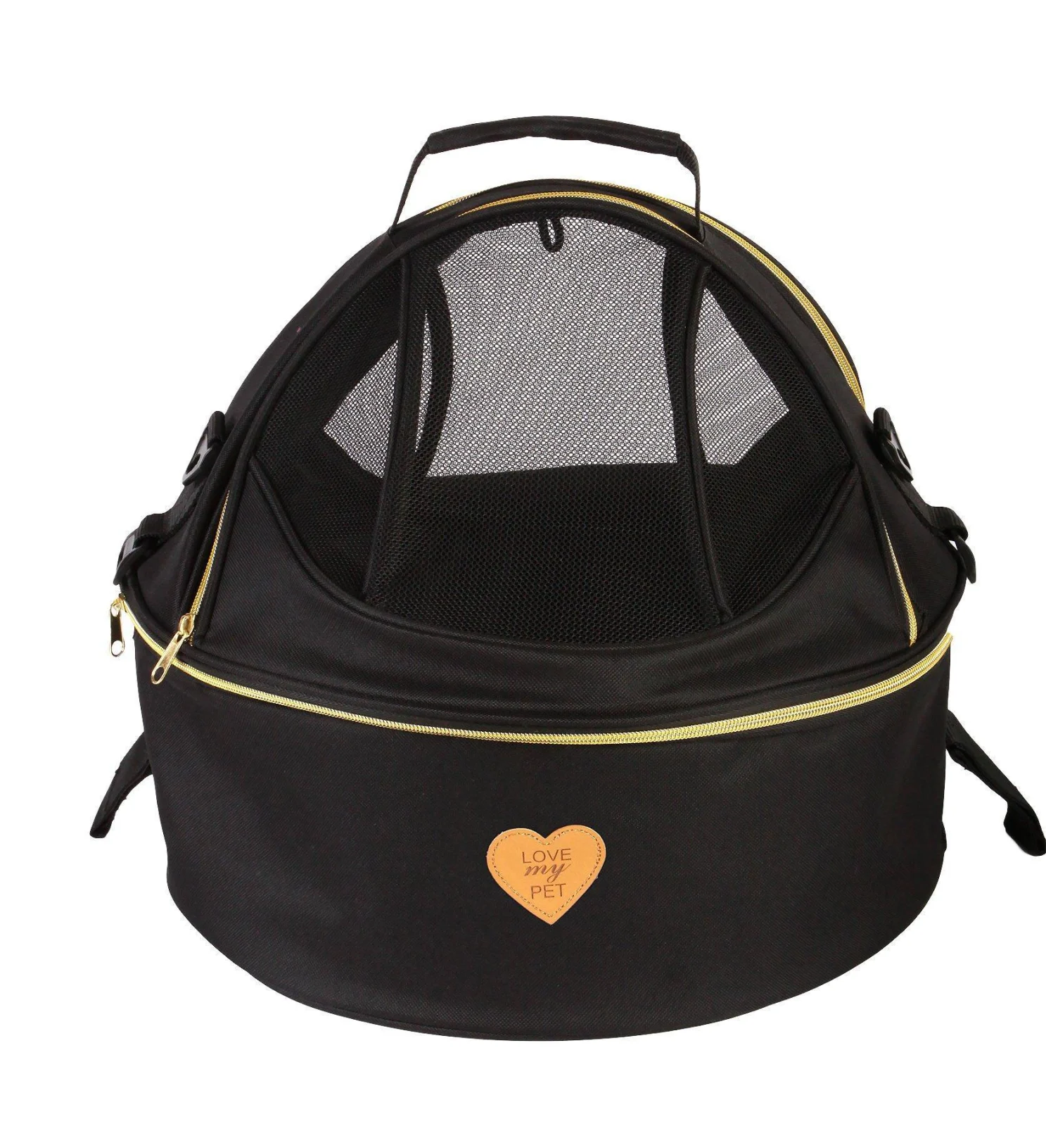 Pet Life ® 'Air-Venture' Dual-Zip Airline Approved Panoramic Circular Travel Pet Dog Carrier