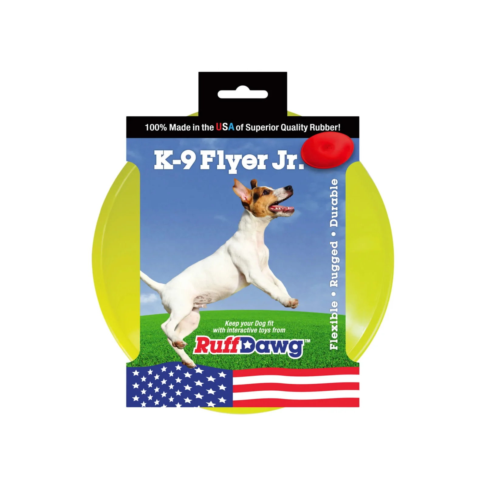 Ruff Dawg K9 Flyer Rubber Flying Disc Dog Toy - Image 2