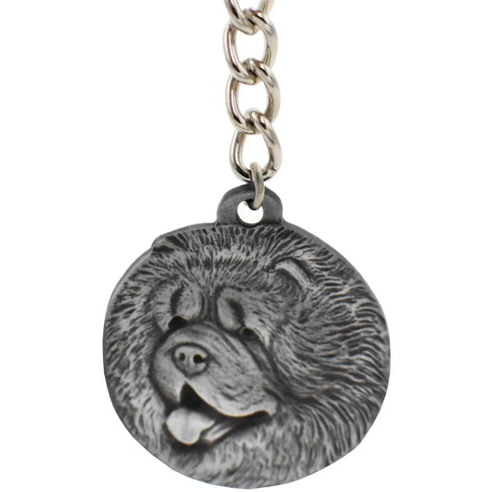 Dog Breed Keychain USA Pewter - Chow Chow (2.5")