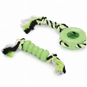 BPP Dog Rope Tug TPR Dog Toy, 2-Count