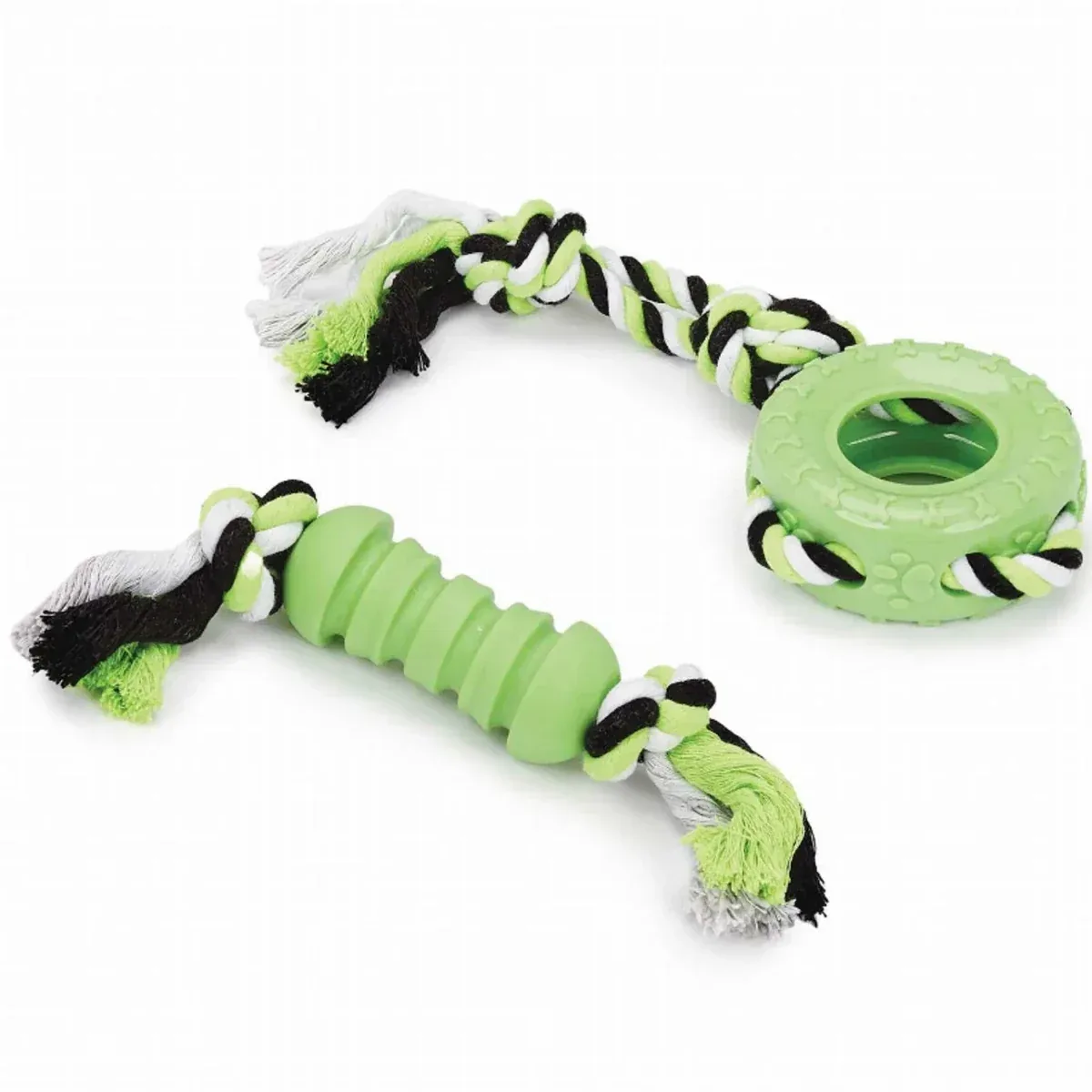 BPP Dog Rope Tug TPR Dog Toy, 2-Count
