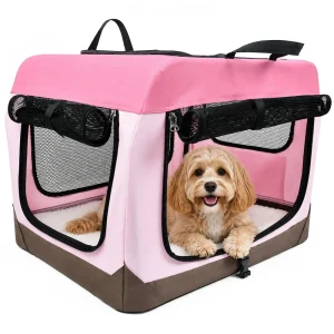 Pet Life ® OpenView Premium Ventilated Collapsible Soft-Sided Travel Pet Crate