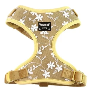 Adjustable Dog Harness, Golden Floral