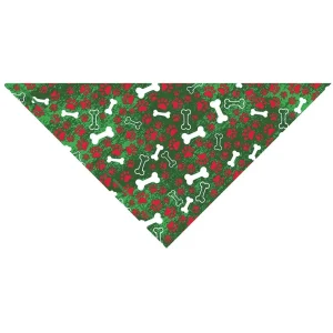 Holiday Bones Dog Bandana - Green, Seasonal Pet Bandana
