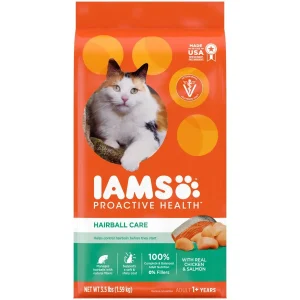 IAMS Proactive Health Hairball Care Adult Dry Cat Food Chicken & Salmon 3.5 lb