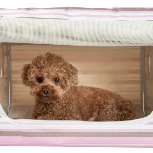 Pet Life ® 'Easy Folding' Zippered Folding Collapsible Wire Framed Lightweight Pet Dog Crate Carrier