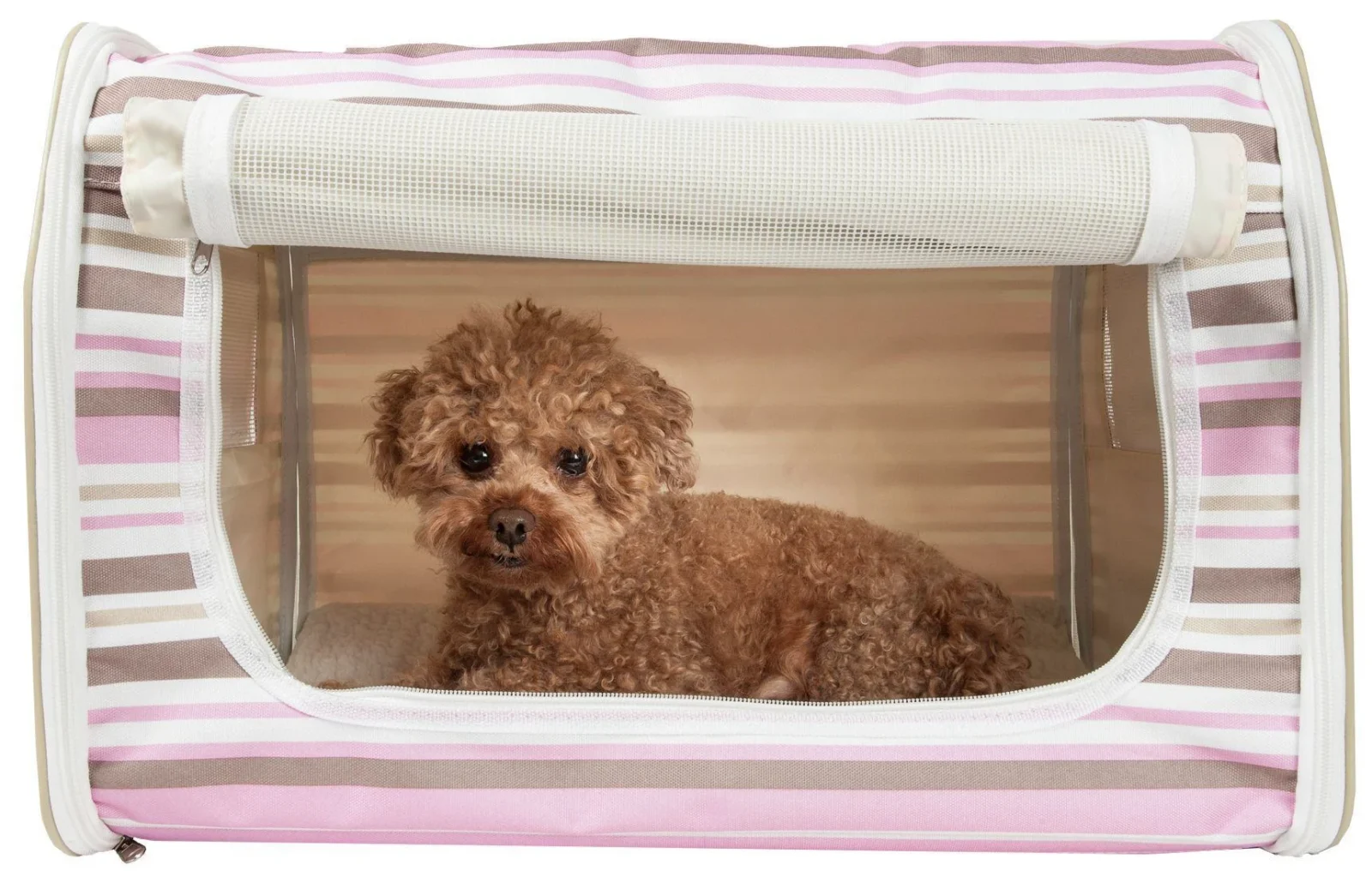 Pet Life ® 'Easy Folding' Zippered Folding Collapsible Wire Framed Lightweight Pet Dog Crate Carrier