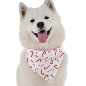 BanDoggie Candy Canes Dog Bandana - Soft Microfiber Holiday Pet Bandana, Made in USA