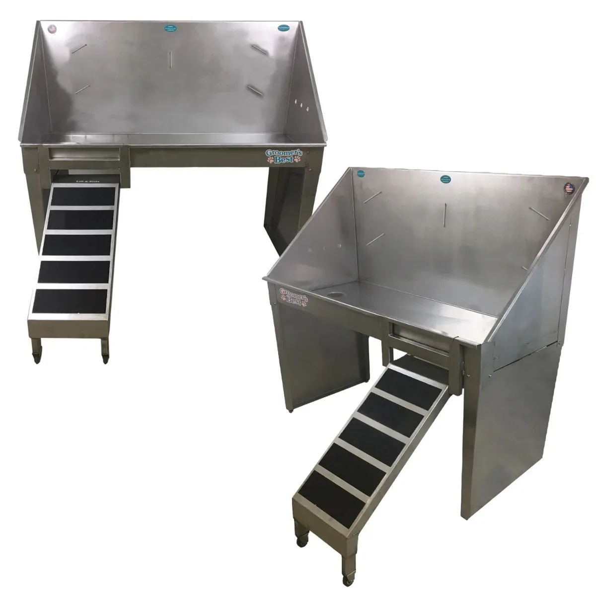 Groomer's Best ADA Compliant Stainless Steel Walk-Thru Dog Grooming Tubs