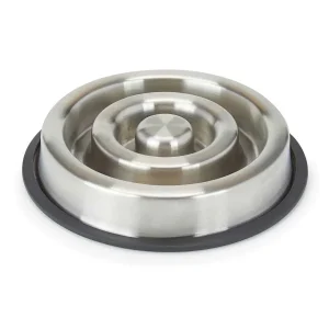 Proselect Heavy-Duty Stainless Steel Slow-Feeder Dog Bowl Small