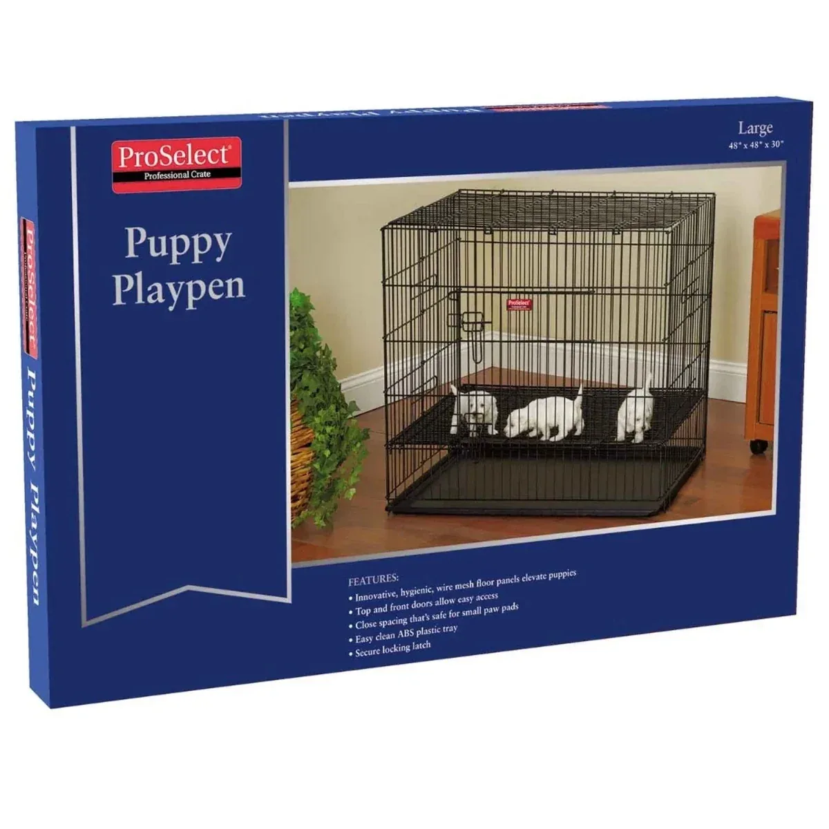 PS Puppy PlayPen with Plastic Pan Large Blk