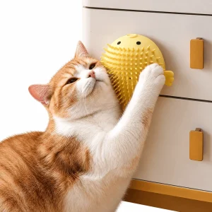 Pufferfish Cat Self-Grooming Brush with Catnip
