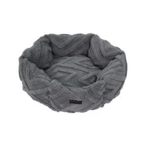 Pure Comfort Gray Woven Clamshell Cuddler Pet Bed