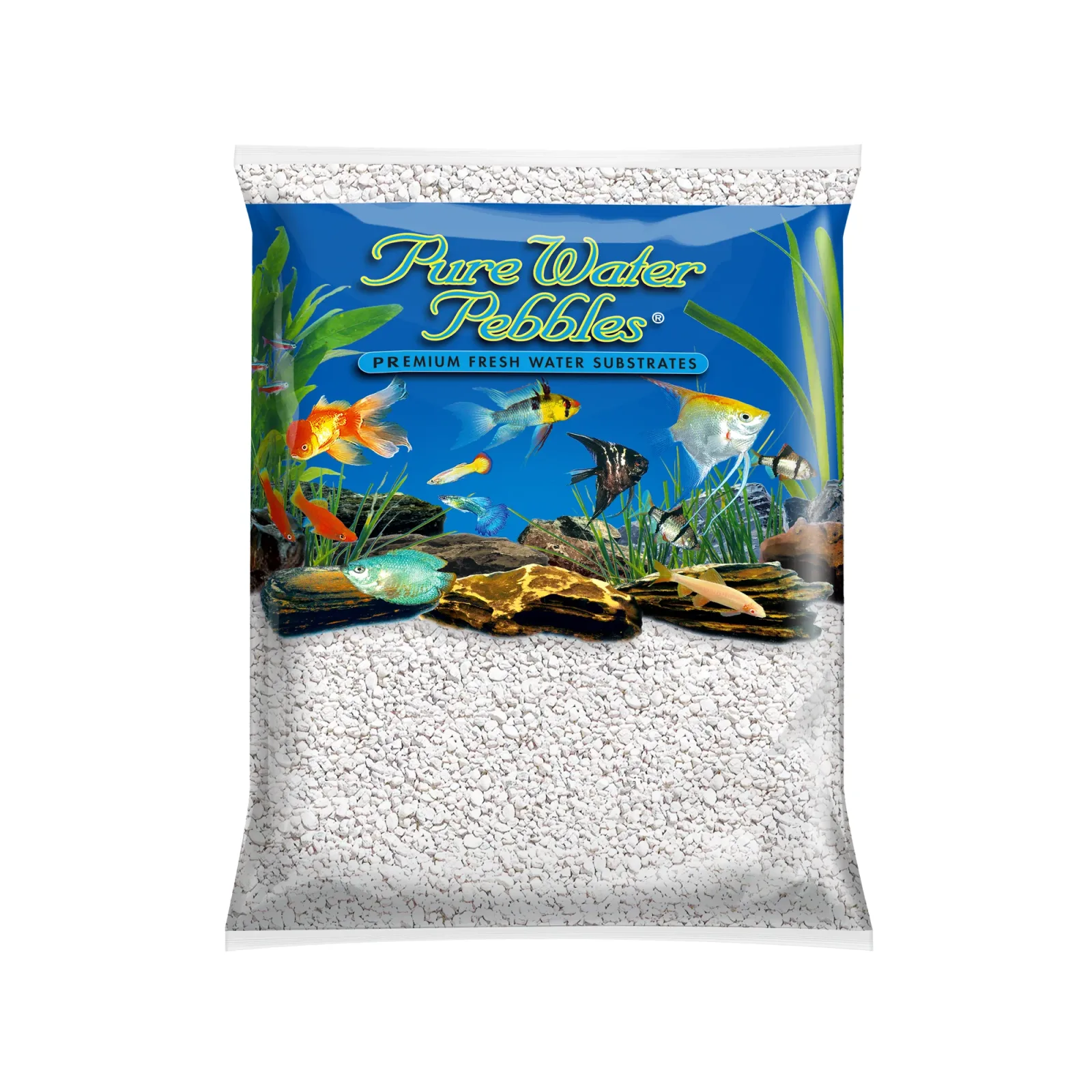 PURE WATER PEBBLES GRAVEL SNOW WHITE 5LB