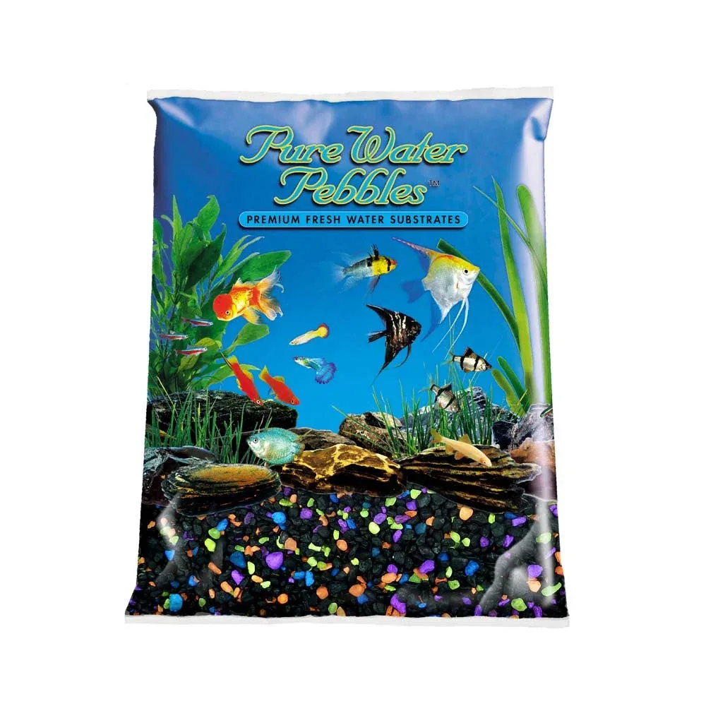 Pure Water Pebbles Premium Fresh Water Coated Aquarium Gravel LaserNite Glo 6/5 lb