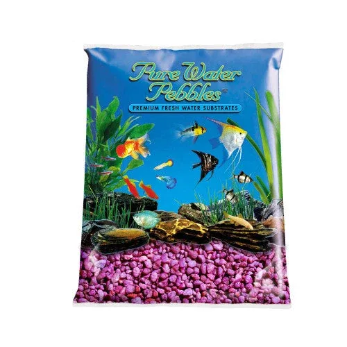 Pure Water Pebbles Premium Fresh Water Coated Aquarium Gravel Neon Purple 2/25 lb - Image 2