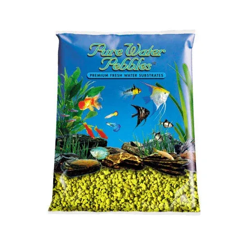 Pure Water Pebbles Premium Fresh Water Coated Aquarium Gravel Neon Yellow 2/25 lb - Image 2