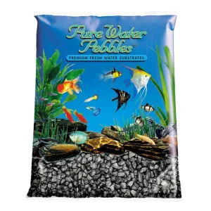 Pure Water Pebbles Premium Fresh Water Frosted Aquarium Gravel Black 2/25 lb