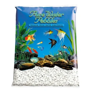 Pure Water Pebbles Premium Fresh Water Frosted Aquarium Gravel Platinum White 2/25 lb