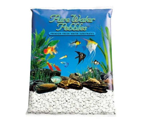 Pure Water Pebbles Premium Fresh Water Frosted Aquarium Gravel Platinum White 2/25 lb - Image 2