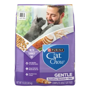 Purina Cat Chow Gentle Sensitive Stomach and Skin Dry Cat Food with Turkey - 13 lb. Bag