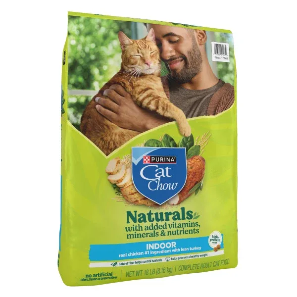 Purina Cat Chow Hairball, Healthy Weight, Indoor, Natural Dry Cat Food, Naturals Indoor - 18 lb. Bag