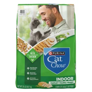 Purina Cat Chow Indoor Healthy Weight and Hairball Dry Cat Food With Chicken - 20 lb. Bag
