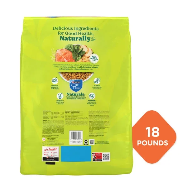 Purina Cat Chow Naturals with Real Chicken Dry Cat Food with No Artificial Flavors or Preservatives - 18 lb. Bag - Image 2